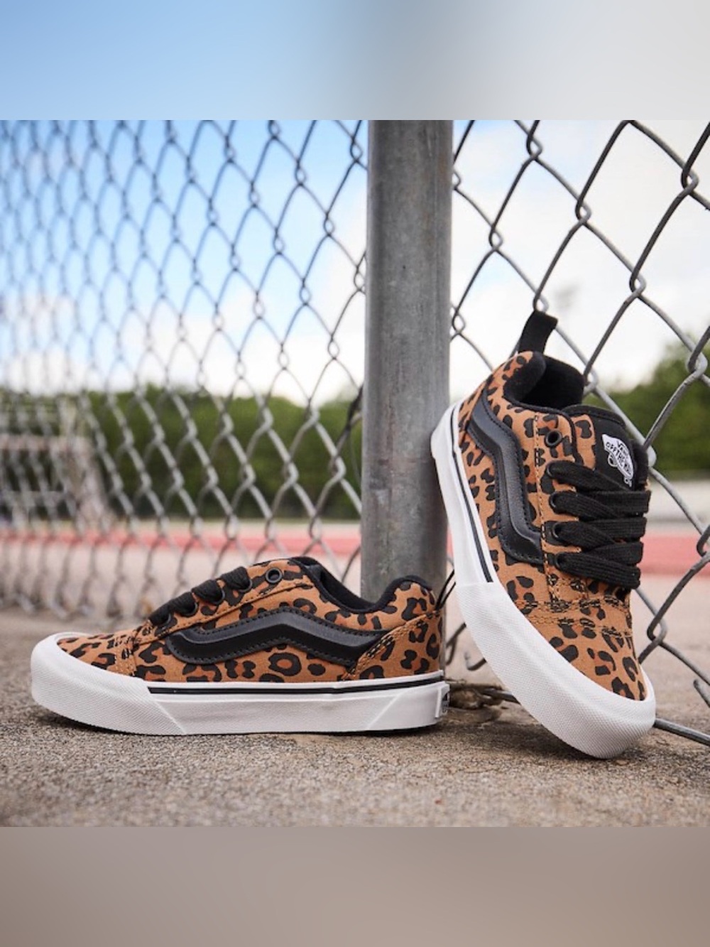 Vans Knu Skool Skate Leopard Black 90’s Inspired Chunky Laces Classic Skate